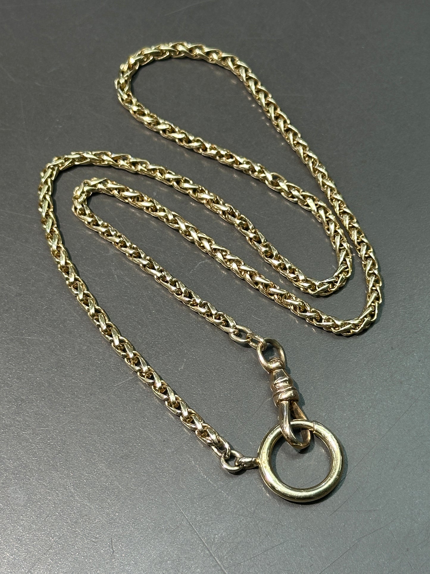 Vintage 14K Gold Woven Link Watch Chain Necklace 19.0 inch