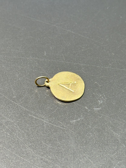 复古 14K“A”字母吊饰