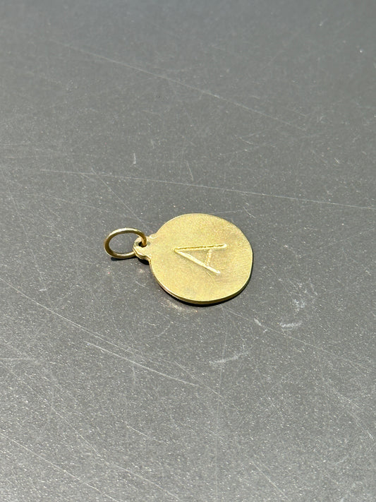 复古 14K“A”字母吊饰