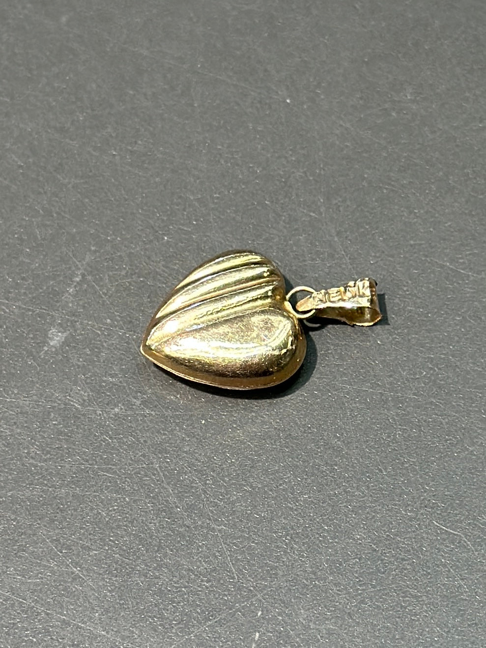 复古 14K 金蓬松心形吊坠
