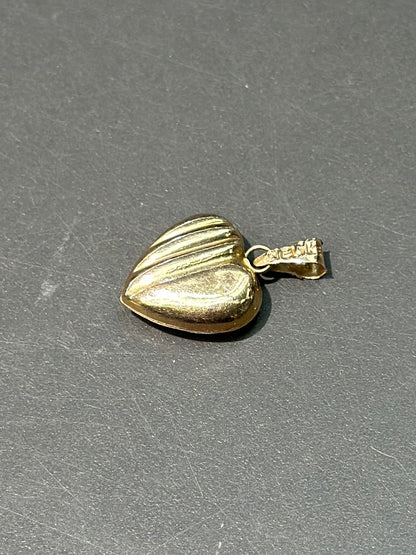 复古 14K 金蓬松心形吊坠