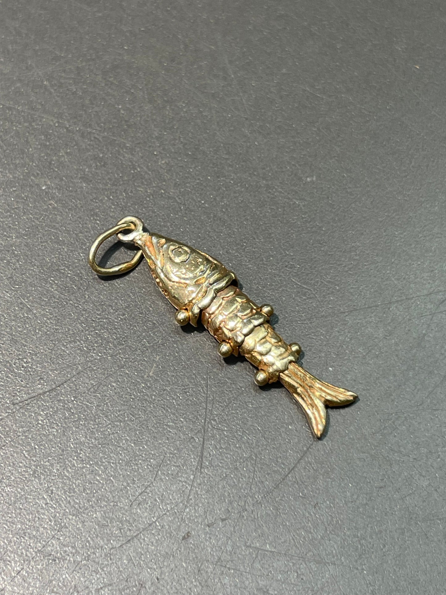 Vintage 14K Yellow Gold Articulating Fish Charm