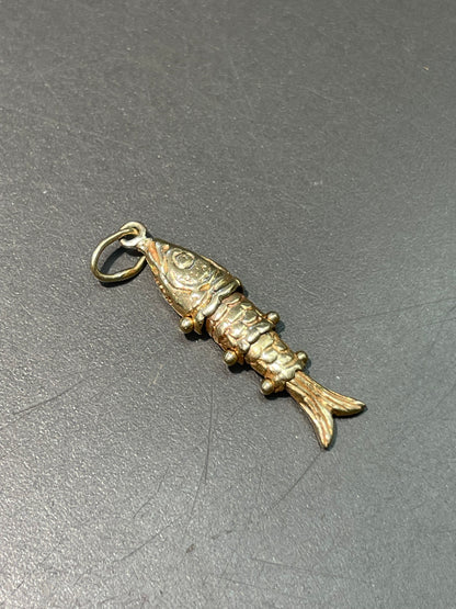 Vintage 14K Yellow Gold Articulating Fish Charm
