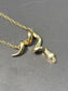 Vintage 14K Gold 0.02 CTW Diamond Snake Pendant