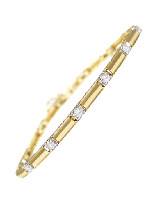 Vintage 14K Gold Diamond Tennis Bracelet