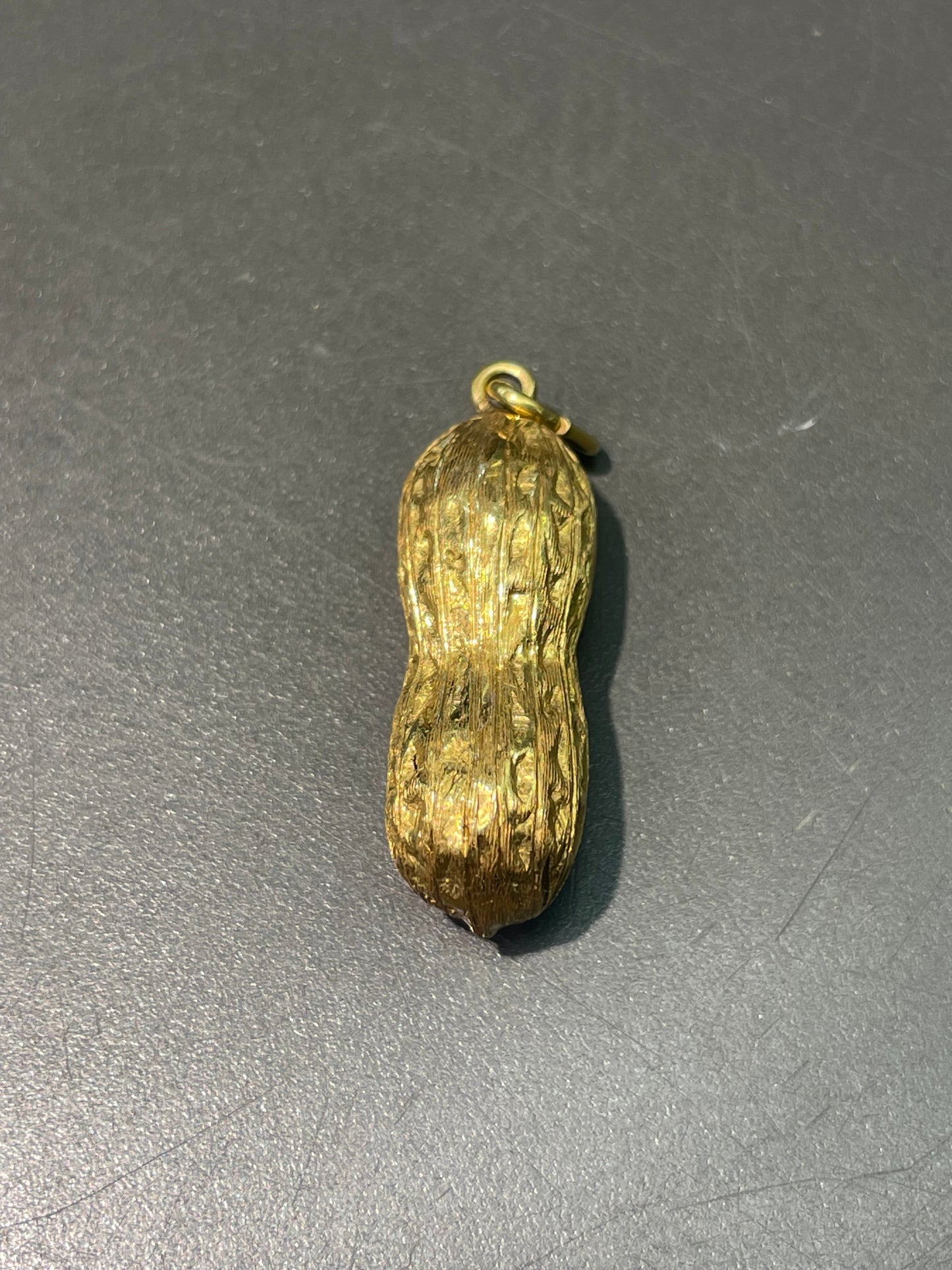 复古 18K 黄金大号花生吊坠