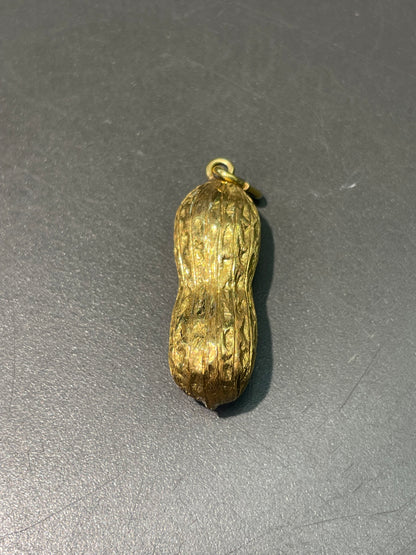 复古 18K 黄金大号花生吊坠