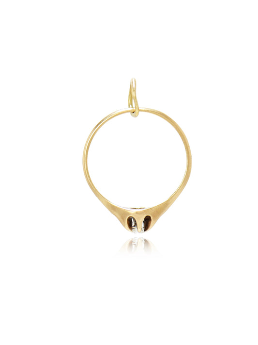 Vintage 14K Gold Solitaire Engagement Ring Charm
