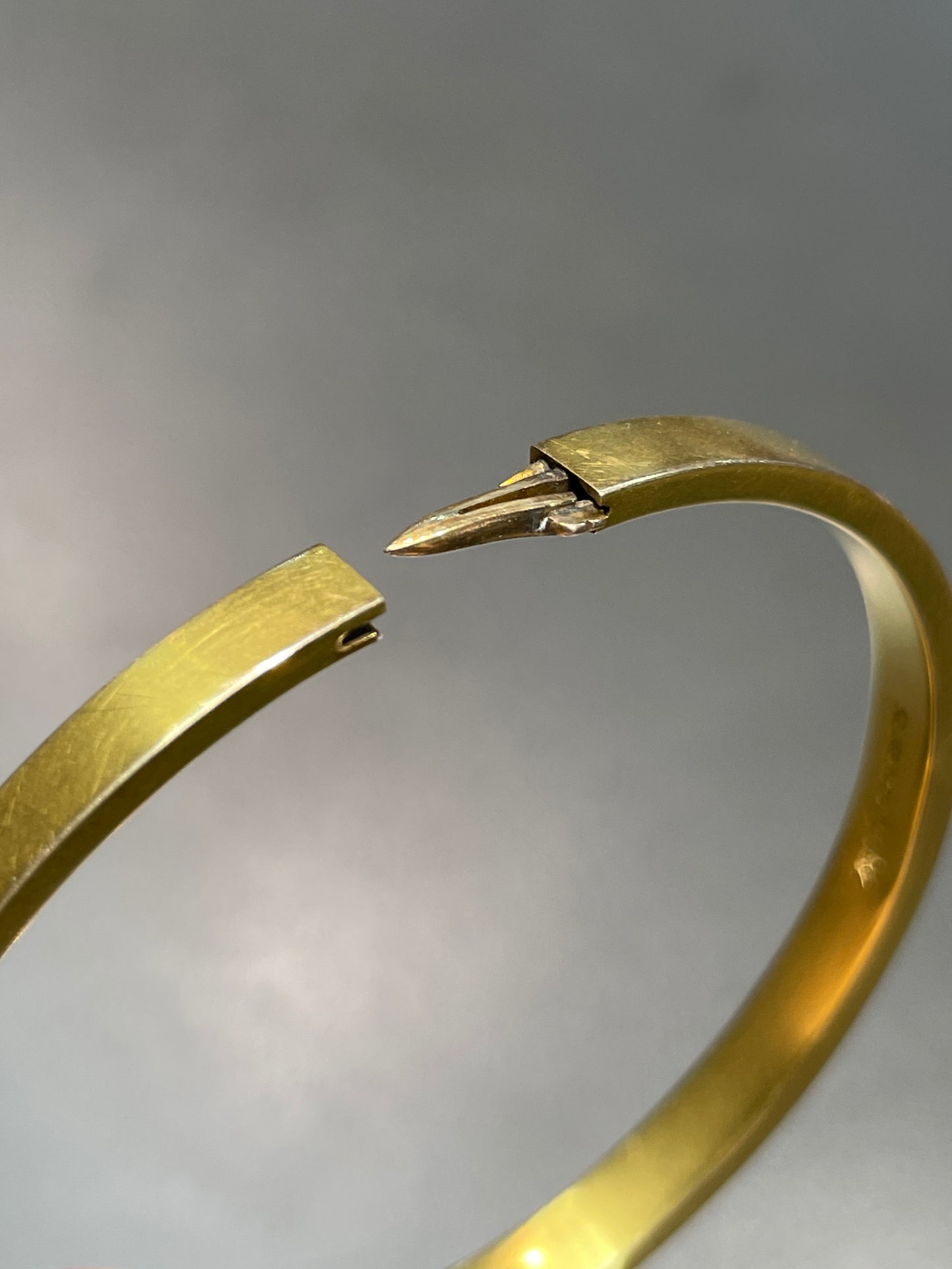 Antique  L. Fritzsche 14K Gold 0.40 CTW Diamond Nail Bangle Bracelet