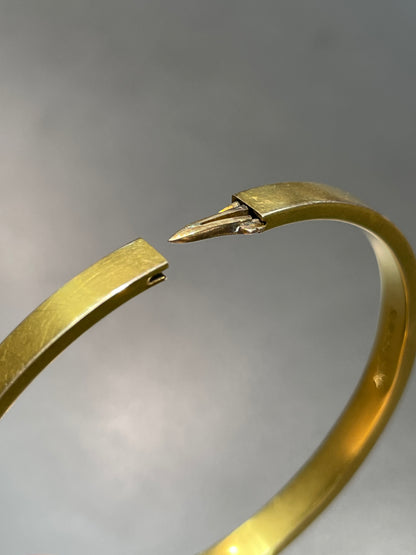 Antique  L. Fritzsche 14K Gold 0.40 CTW Diamond Nail Bangle Bracelet