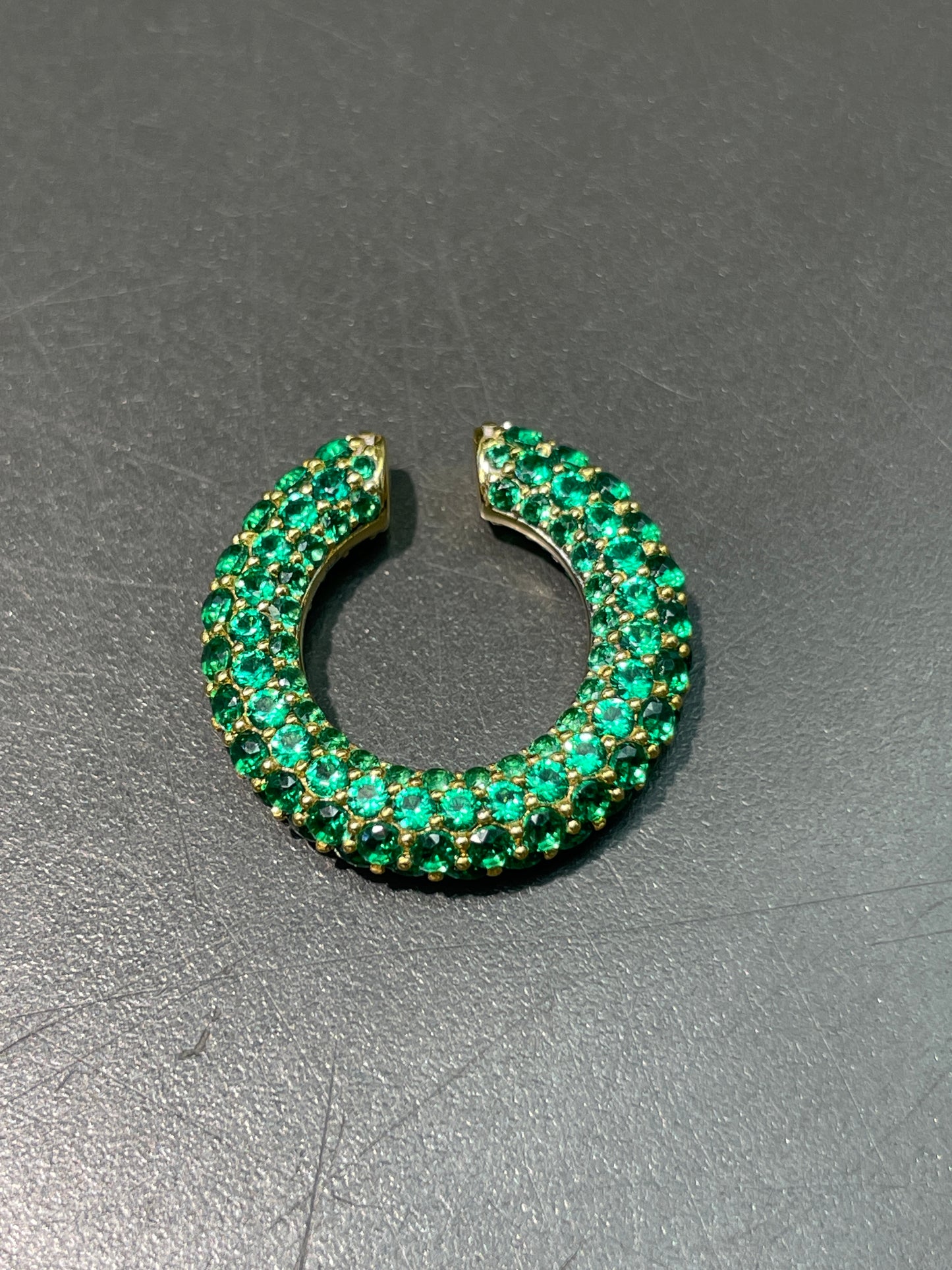 14K Gold Tsavorite Garnet Ear Cuff Earring