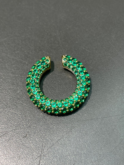 14K Gold Tsavorite Garnet Ear Cuff Earring
