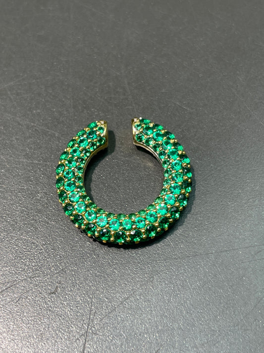 14K Gold Tsavorite Garnet Ear Cuff Earring