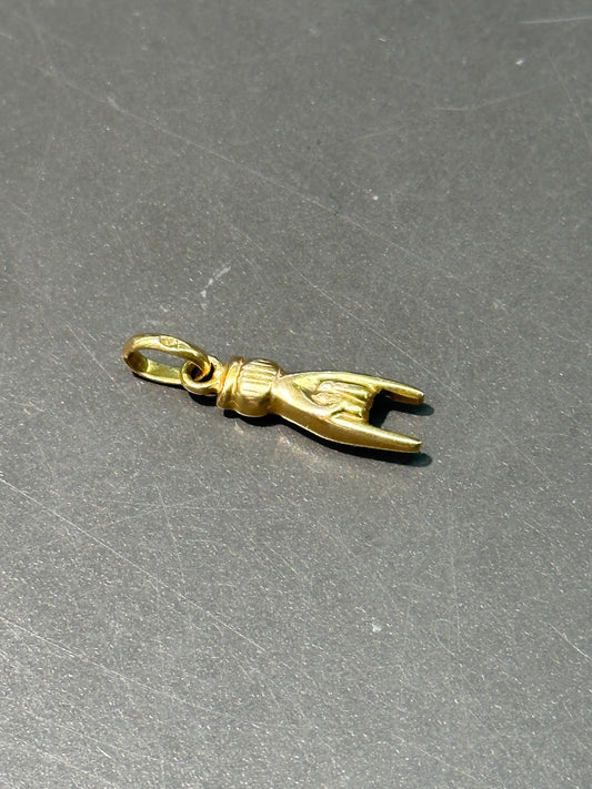 复古 18K 金镂空摇滚吊饰
