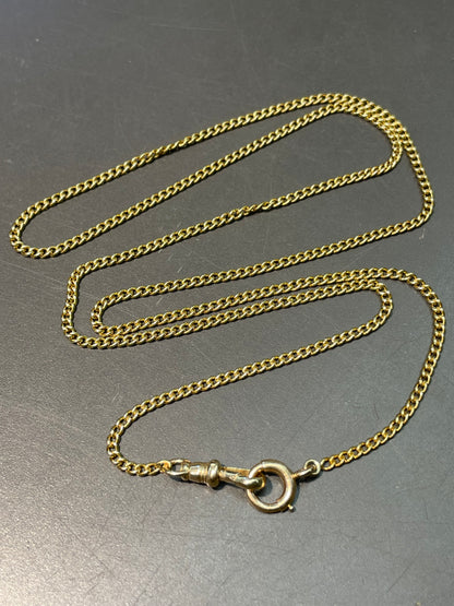 复古 14K 黄金链环表链项链 24.5 英寸
