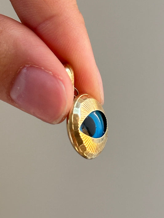 14K 金邪眼吊坠