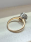 Antique Platinum 14K Gold Diamond Cluster Ring SZ 4.5