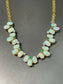 Vintage 14K Yellow Gold Opal Emerald Diamond Necklace