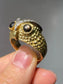 Vintage 18K Yellow Gold Cat’s Eye 0.35 CTW Diamond Owl Ring