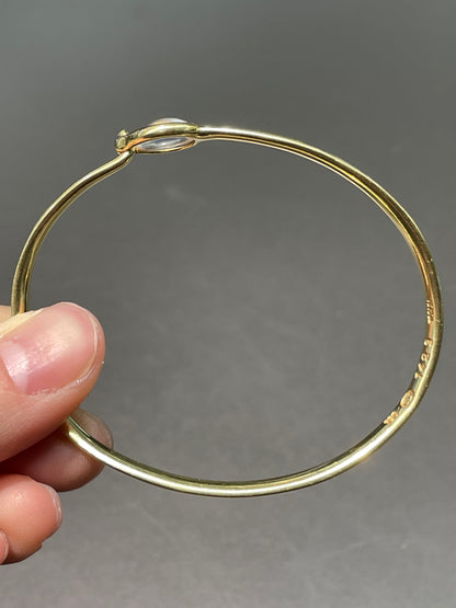 Georg Jensen 18K Gold Torun Ceylon Moonstone Bangle Bracelet