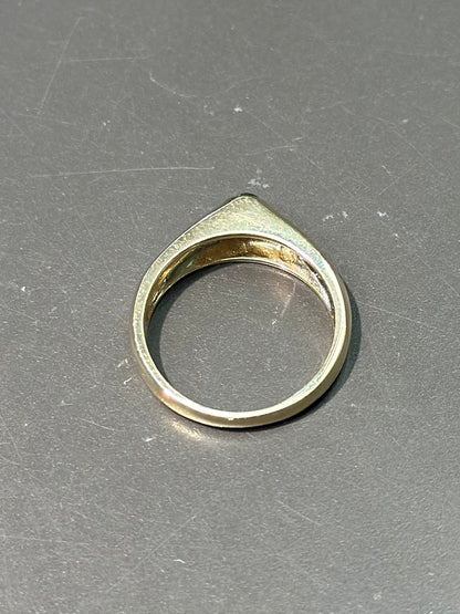 14K 金绿宝石钻石吉普赛戒指 尺寸 6