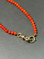 14K Gold Sardine Coral Bead Watch Chain 26.5 inch