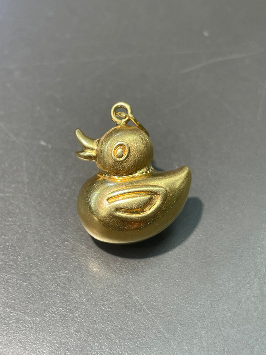 Vintage 18K Yellow Gold Puffy Ducky Charm