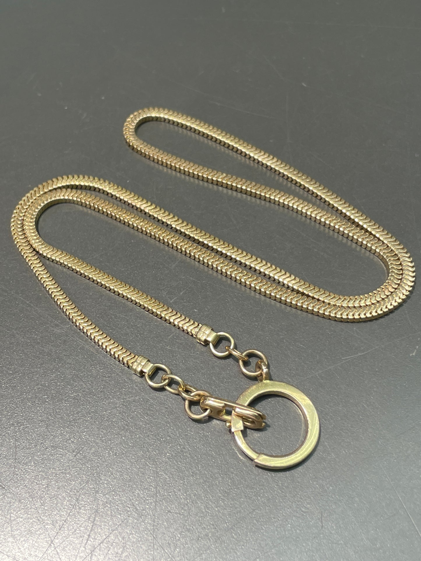 Vintage 10K Gold Snake Watch Chain Necklace