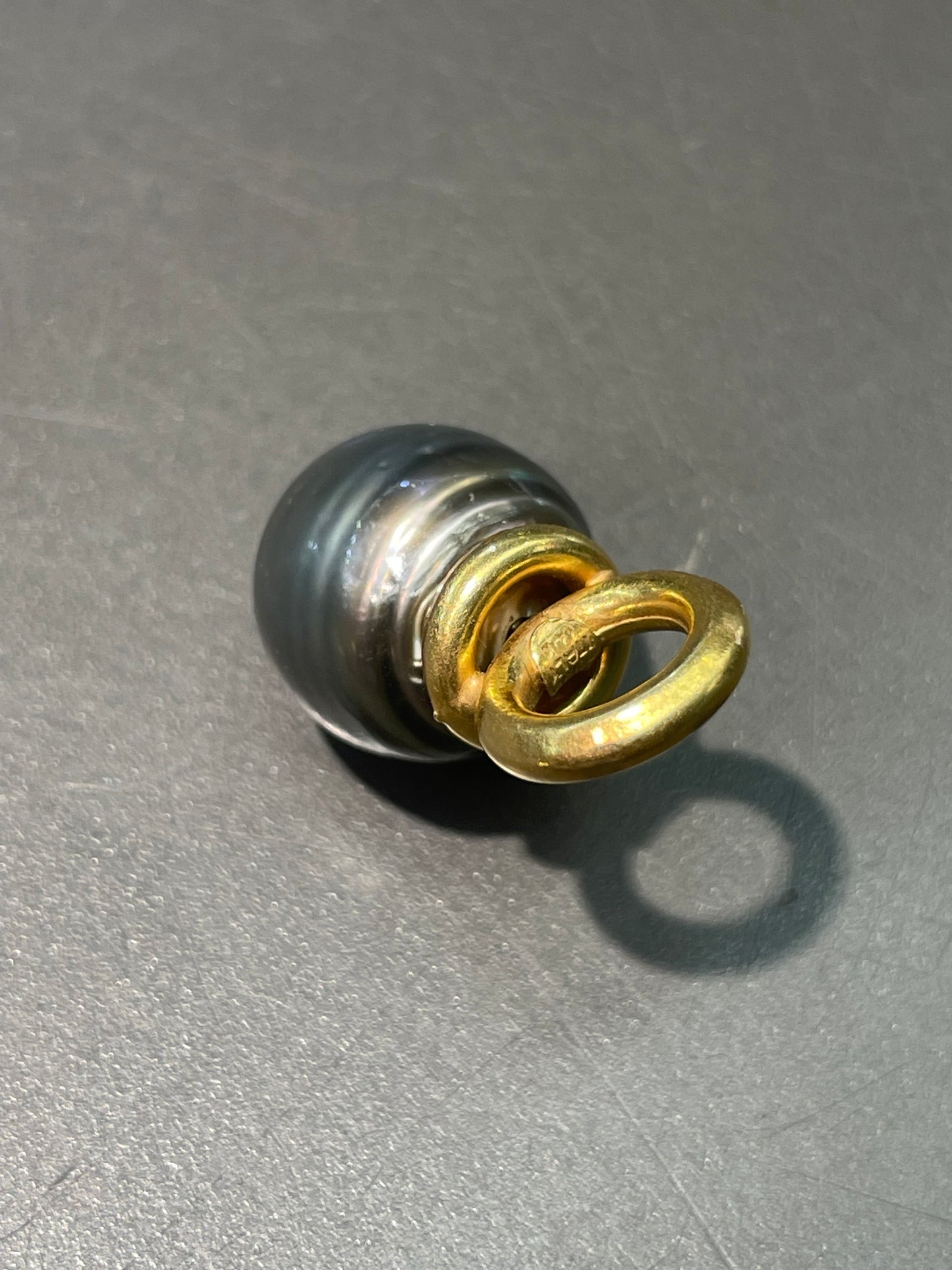 18K Yellow Gold 14.0 mm Tahitian Pearl Droplet Pendant