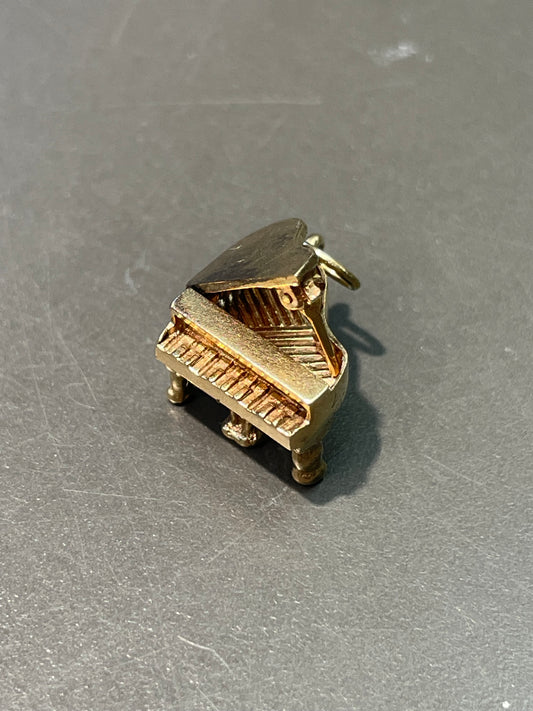Vintage 14K Yellow Gold Articulating Grand Piano Charm