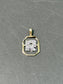 Pendentif lettre diamant « R » vintage en or 14 carats bicolore