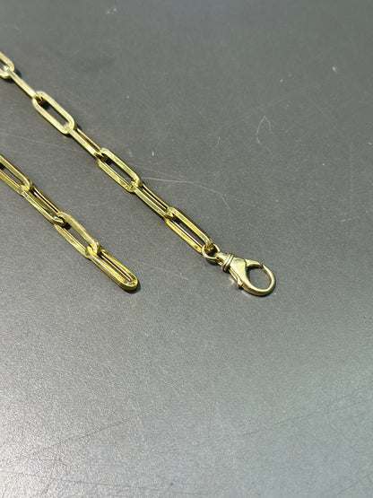 14K 金空心回形针链项链