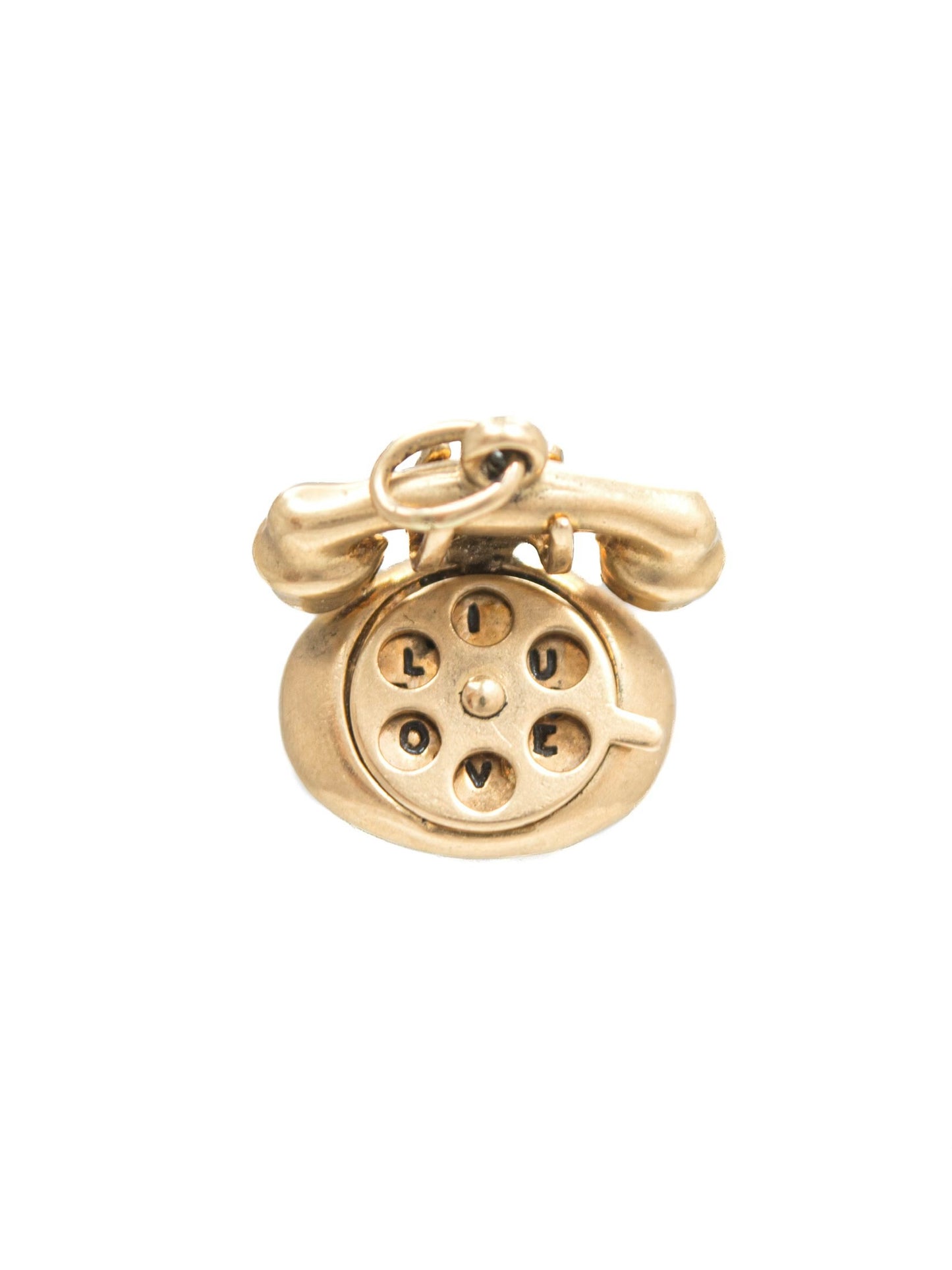 Vintage 14K Gold "Hello" & "I Love You" Telephone Charm