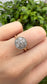 Antique Platinum 14K Gold Diamond Cluster Ring SZ 4.5