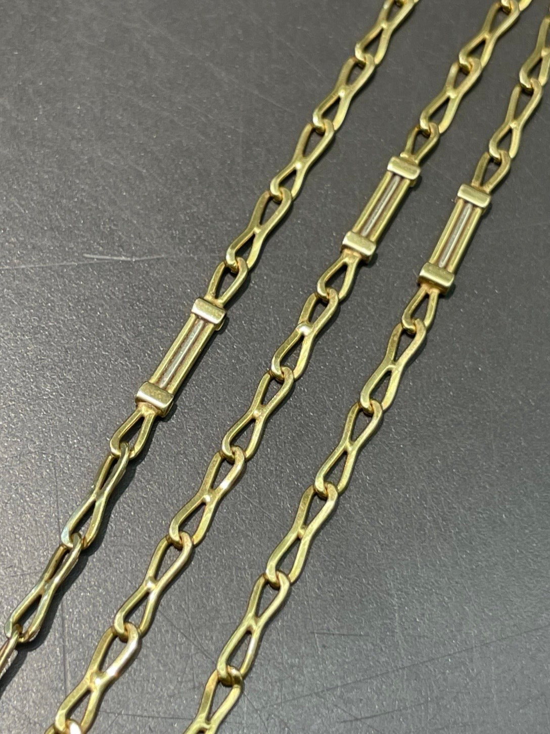 Vintage 18K Yellow Gold Fancy Link Necklace 16.5 inch