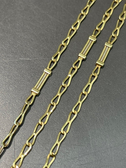 Vintage 18K Yellow Gold Fancy Link Necklace 16.5 inch