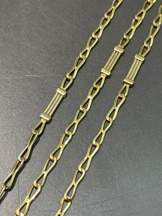 Vintage 18K Yellow Gold Fancy Link Necklace 16.5 inch