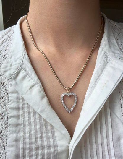 铂金 0.9 CTW 钻石开心心吊坠