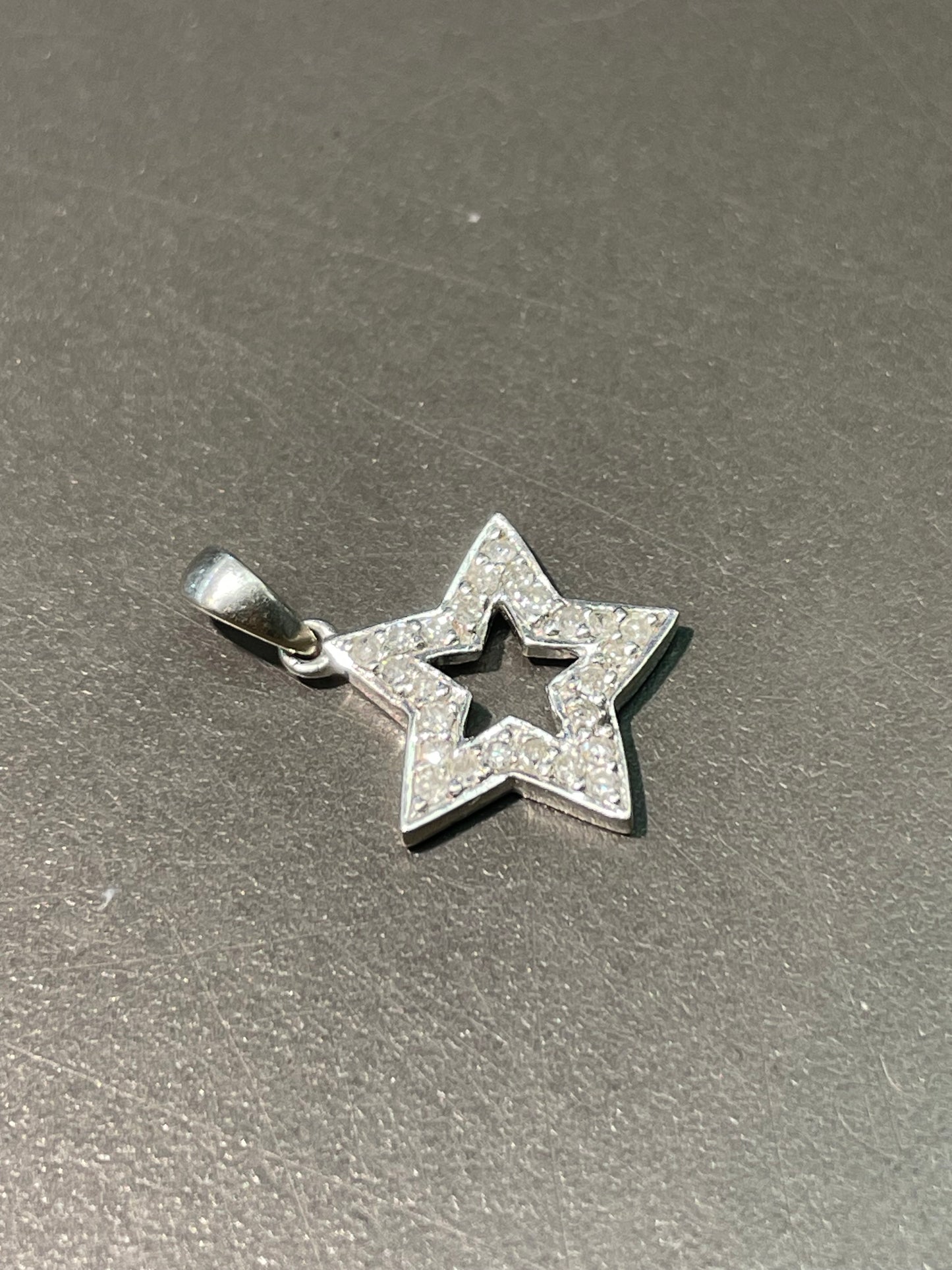 14K White Gold 0.30 CTW Diamond Star Charm