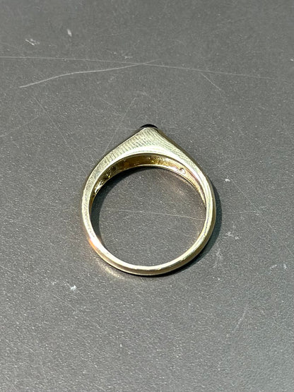 14K 金蓝宝石钻石吉普赛戒指 尺寸 6
