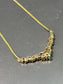 Vintage 14K Gold Marquise Emerald Diamond Cluster Necklace