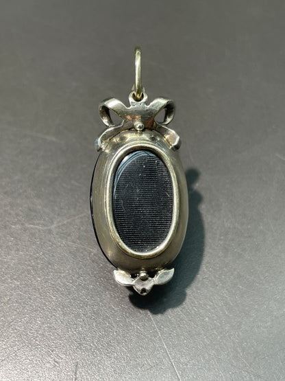 Antique Victorian 14K Gold Silver Diamond Garnet Starburst Pendant