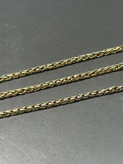 复古 14K 金编织链式表链项链 19.0 英寸
