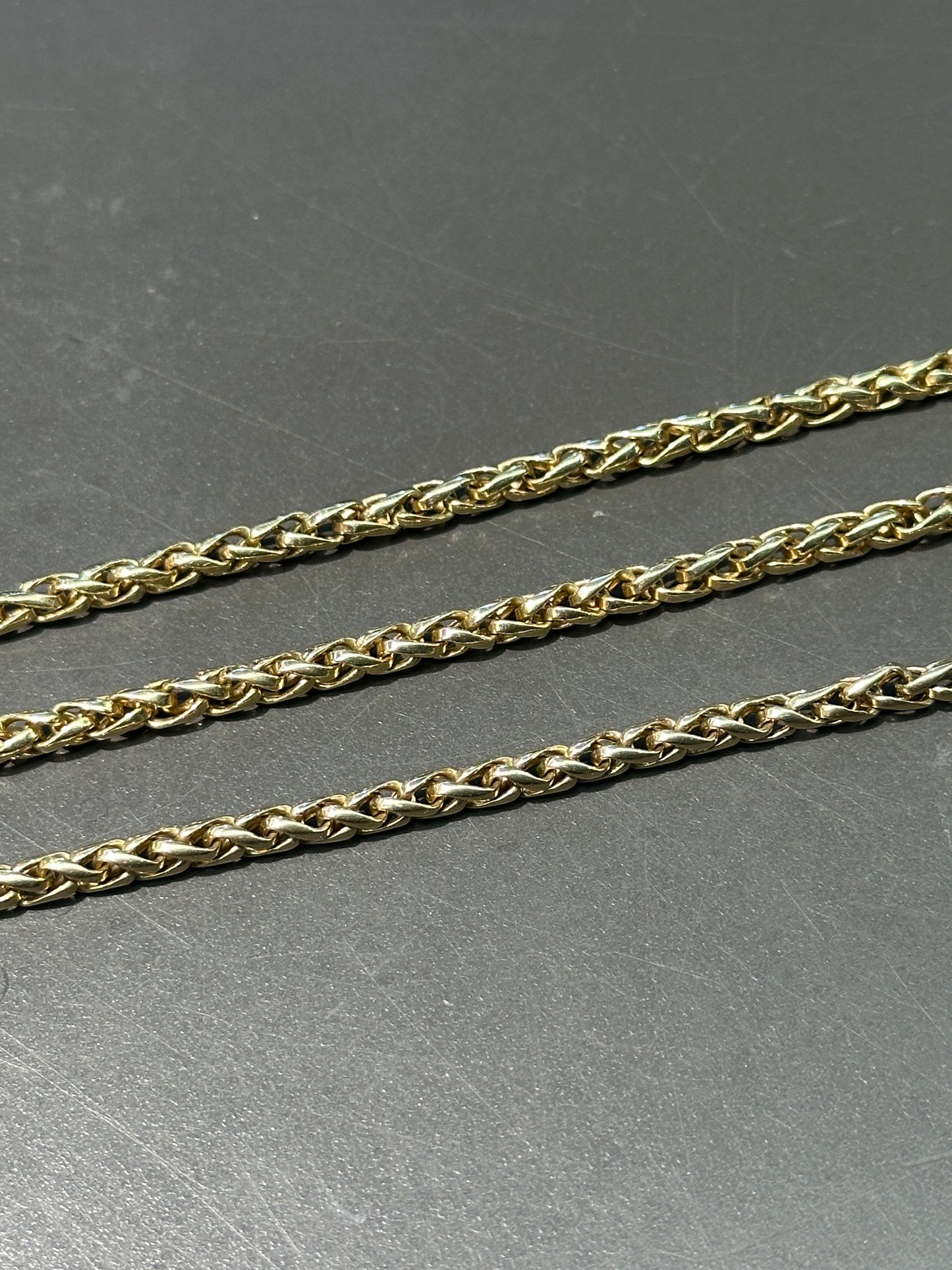 Vintage 14K Gold Woven Link Watch Chain Necklace 19.0 inch