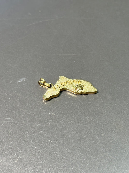Vintage 14K Gold Florida State Charm Pendant