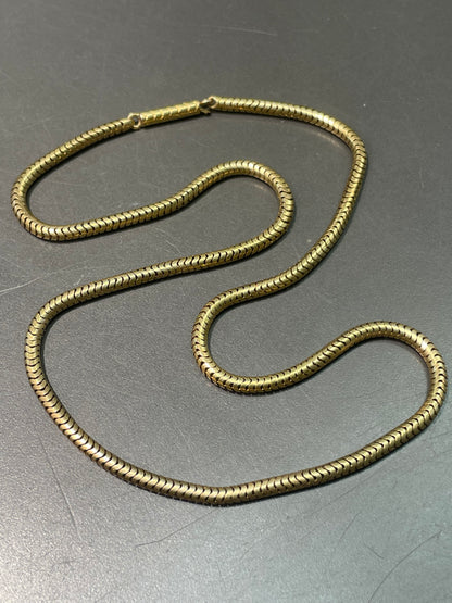 Antique Victorian 14K Yellow Gold Snake Chain Necklace 15.25 inches