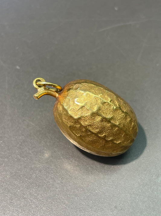 复古 18K 黄金大号西瓜吊坠