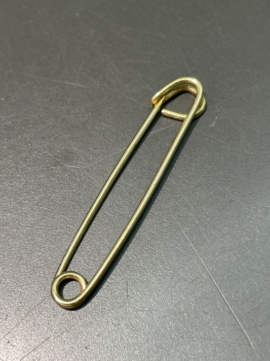 Vintage 14K Gold Large Safety Pin Brooch