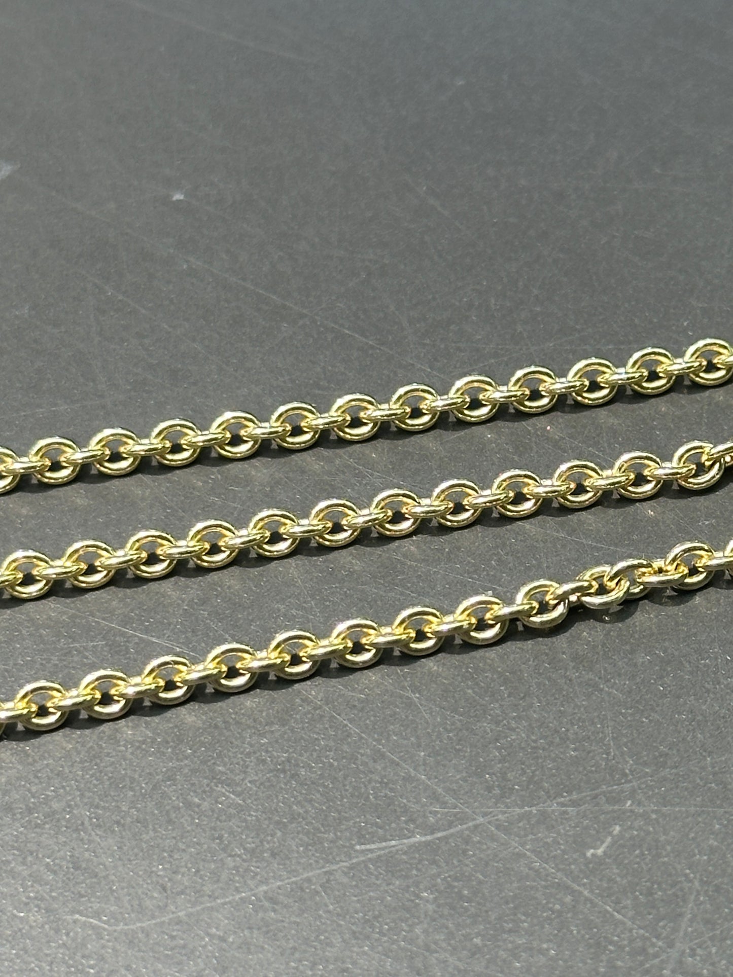 14K Yellow Gold 4.0 mm Rollo Link Chain Necklace