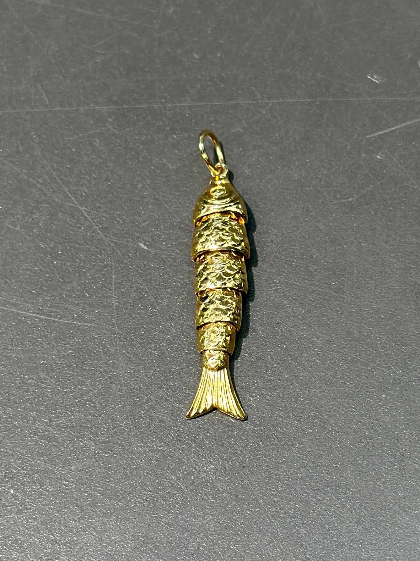 Vintage 18K Gold Articulated Fish Charm